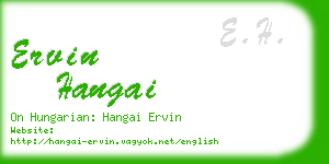 ervin hangai business card